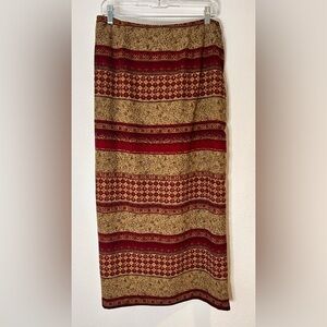 Vintage Byer California Red and Tan Maxi Skirt Size Large